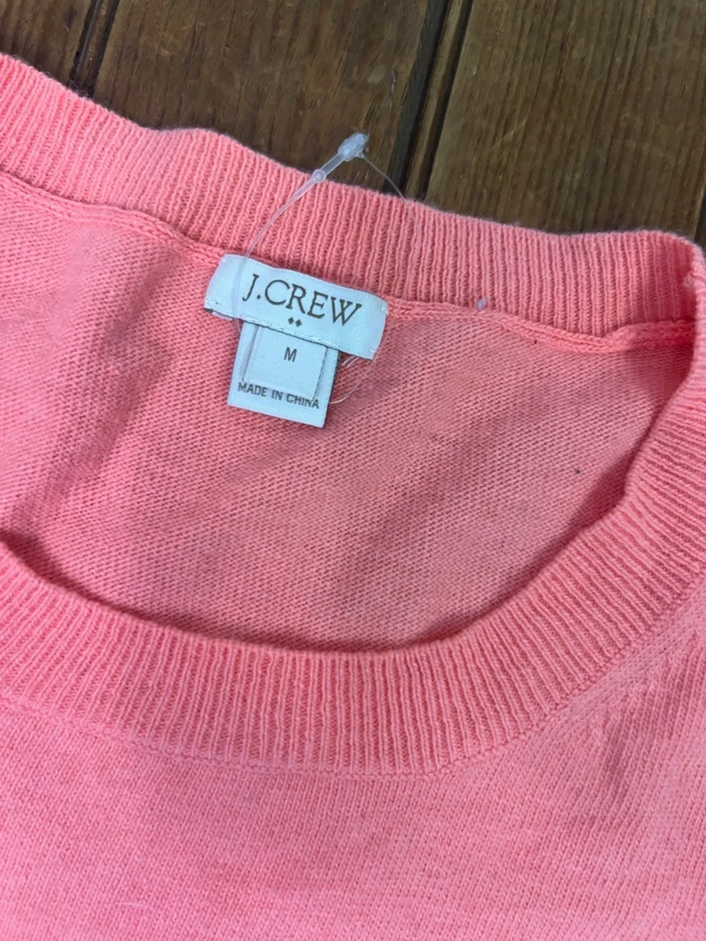 J. Crew women’s Coral/Pink Crewneck Sweater lightweight cotton wall blend